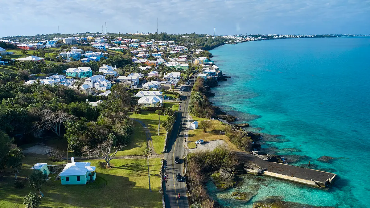 An aerial view of North Shore, Bermuda